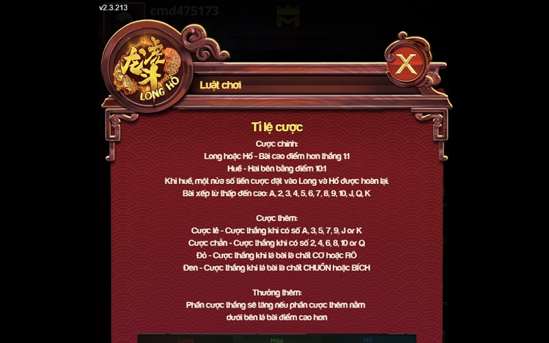 Hướng dẫn chơi và tính điểm Dragon Tiger 2