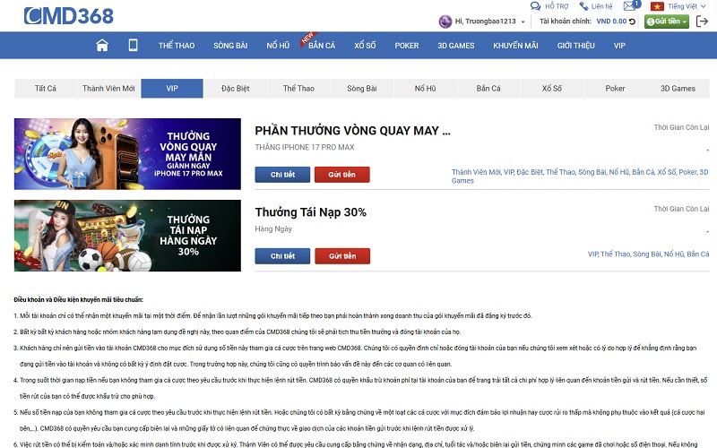 Khuyến mãi VIP CMD368