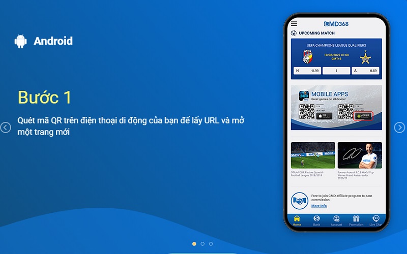 Tải app CMD368 bằng Android